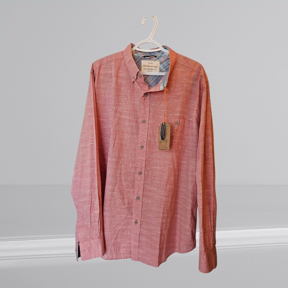 Tandoori Spice Solid Men's Pink Long-sleeve Solid Woven For Men Size XL Sierra